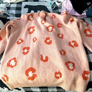 Pink leopard sweater